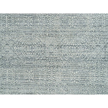 Load image into Gallery viewer, 8&#39;10&quot;x12&#39; Porcelain White with Pop of Templeton Gray, Tone on Tone, Wool and Silk, Mamluk Design, Hand Knotted, Oriental Rug FWR395010