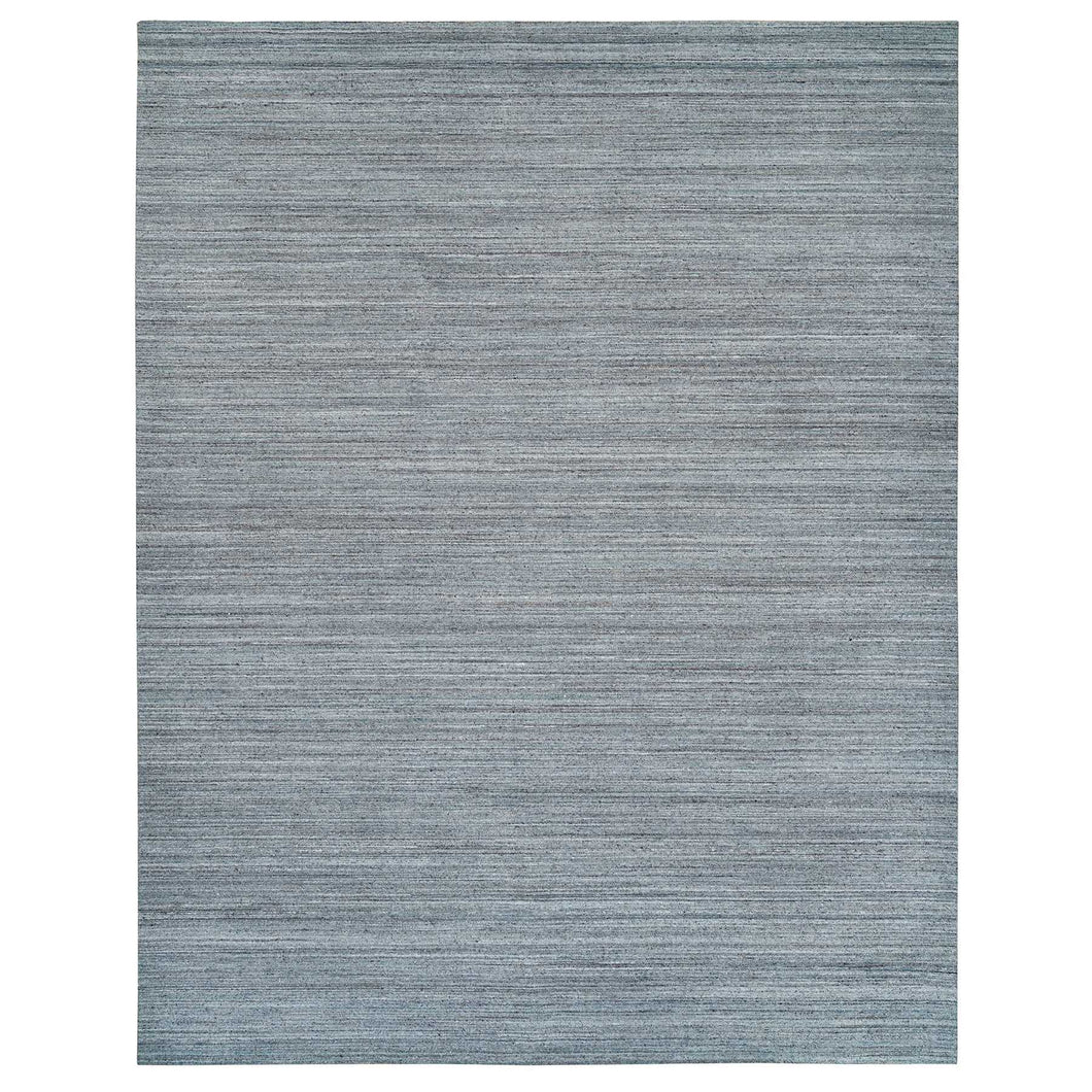 12'x15' Arsenic Gray, Soft and Vibrant Pile, Pure Wool Hand Loomed, Modern Striae Design, Oversized Oriental Rug FWR395016