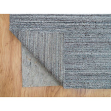 Load image into Gallery viewer, 12&#39;x15&#39; Arsenic Gray, Soft and Vibrant Pile, Pure Wool Hand Loomed, Modern Striae Design, Oversized Oriental Rug FWR395016