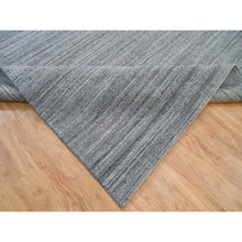 Load image into Gallery viewer, 12&#39;x15&#39; Arsenic Gray, Soft and Vibrant Pile, Pure Wool Hand Loomed, Modern Striae Design, Oversized Oriental Rug FWR395016