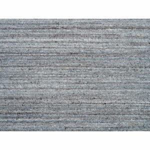 12'x15' Arsenic Gray, Soft and Vibrant Pile, Pure Wool Hand Loomed, Modern Striae Design, Oversized Oriental Rug FWR395016
