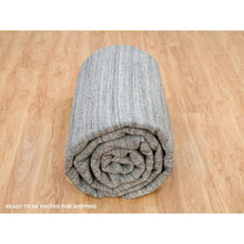 Load image into Gallery viewer, 12&#39;x15&#39; Arsenic Gray, Soft and Vibrant Pile, Pure Wool Hand Loomed, Modern Striae Design, Oversized Oriental Rug FWR395016