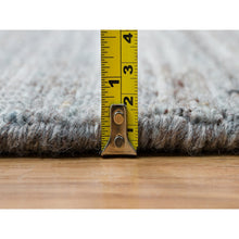 Load image into Gallery viewer, 12&#39;x15&#39; Arsenic Gray, Soft and Vibrant Pile, Pure Wool Hand Loomed, Modern Striae Design, Oversized Oriental Rug FWR395016