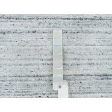 Load image into Gallery viewer, 2&#39;6&quot;x15&#39;9&quot; Ash Gray, Organic Wool, Modern Striae Design, Tone on tone, Soft Pile, Hand Loomed, XL Runner Oriental Rug FWR395034