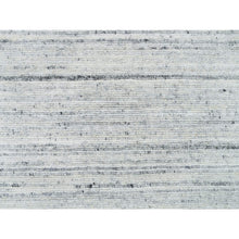 Load image into Gallery viewer, 2&#39;6&quot;x15&#39;9&quot; Ash Gray, Organic Wool, Modern Striae Design, Tone on tone, Soft Pile, Hand Loomed, XL Runner Oriental Rug FWR395034