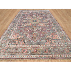 11'10"x18'1" Tuscan Red, Vegetable Dyes, Soft Wool, Heriz Revival, Thick and Plush, Hand Knotted, Oriental Rug FWR395064