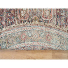 Load image into Gallery viewer, 6&#39;x6&#39; Sangria Red, Natural Dyes, Hand Knotted, Pure Wool, Heriz Revival, Plush and Lush Pile, Round Oriental Rug FWR395160