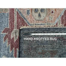 Load image into Gallery viewer, 9&#39;1&quot;x12&#39;2&quot; Oxford Gray, Heriz Revival with Today&#39;s Colors, Geometric Anchored Medallions with Serrated Leaf Design, Hand Knotted, Pure Wool, Thick and Plush, Oriental Rug FWR395178
