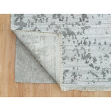 Load image into Gallery viewer, 12&#39;1&quot;x17&#39;10&quot; Chrome with Battleship Gray, Broken Persian Design, Hand Knotted, Wool and Silk, Oversized Oriental Rug FWR395250