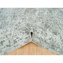 Load image into Gallery viewer, 12&#39;1&quot;x17&#39;10&quot; Chrome with Battleship Gray, Broken Persian Design, Hand Knotted, Wool and Silk, Oversized Oriental Rug FWR395250