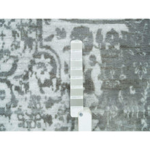 Load image into Gallery viewer, 12&#39;1&quot;x17&#39;10&quot; Chrome with Battleship Gray, Broken Persian Design, Hand Knotted, Wool and Silk, Oversized Oriental Rug FWR395250
