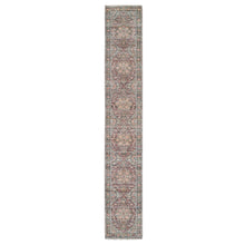 Load image into Gallery viewer, 2&#39;6&quot;x15&#39;8&quot; Sangria Red, Soft and Vibrant Pile, Vegetable Dyes, Pure Wool, Heriz Revival, Hand Knotted, XL Runner Oriental Rug FWR395298