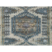 Load image into Gallery viewer, 2&#39;6&quot;x17&#39;10&quot; Oyster White Soft Tones, Hand Knotted, Soft Pile, Reimagined Persian Viss Design, Organic Wool, Tone on Tone, XL Runner Oriental Rug FWR395304