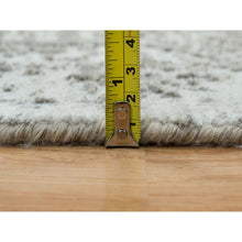 Load image into Gallery viewer, 2&#39;6&quot;x15&#39;10&quot; Goose Gray, Broken and Erased Persian Design, Hand Knotted, Wool and Silk, XL Runner Oriental Rug FWR395340