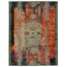 Load image into Gallery viewer, 9&#39;2&quot;x12&#39; Metallic Orange, Hand Knotted, Ancient Ottoman Erased Design, Ghazni Wool, Oriental Rug FWR395376
