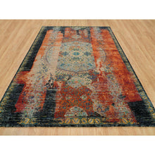 Load image into Gallery viewer, 9&#39;2&quot;x12&#39; Metallic Orange, Hand Knotted, Ancient Ottoman Erased Design, Ghazni Wool, Oriental Rug FWR395376