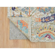Load image into Gallery viewer, 8&#39;x10&#39;4&quot; Tan Color, Sickle Leaf Design, Silk with Textured Wool, Hand Knotted, Oriental Rug FWR395412