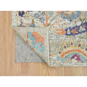 8'x10'4" Tan Color, Sickle Leaf Design, Silk with Textured Wool, Hand Knotted, Oriental Rug FWR395412
