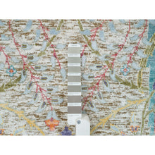 Load image into Gallery viewer, 8&#39;x10&#39;4&quot; Tan Color, Sickle Leaf Design, Silk with Textured Wool, Hand Knotted, Oriental Rug FWR395412