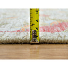 Load image into Gallery viewer, 8&#39;x10&#39;4&quot; Tan Color, Sickle Leaf Design, Silk with Textured Wool, Hand Knotted, Oriental Rug FWR395412