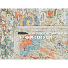 Load image into Gallery viewer, 8&#39;x10&#39;4&quot; Tan Color, Sickle Leaf Design, Silk with Textured Wool, Hand Knotted, Oriental Rug FWR395412