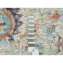 Load image into Gallery viewer, 6&#39;3&quot;x9&#39;3&quot; Tan Color, Silk with Textured Wool, Hand Knotted, Sickle Leaf Design, Oriental Rug FWR395448