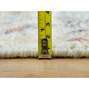 6'3"x9'3" Tan Color, Silk with Textured Wool, Hand Knotted, Sickle Leaf Design, Oriental Rug FWR395448