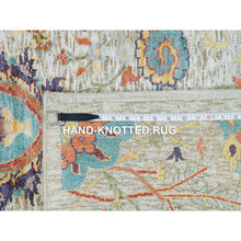 Load image into Gallery viewer, 6&#39;3&quot;x9&#39;3&quot; Tan Color, Silk with Textured Wool, Hand Knotted, Sickle Leaf Design, Oriental Rug FWR395448
