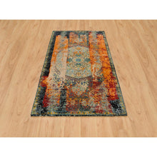 Load image into Gallery viewer, 4&#39;1&quot;x6&#39; Metallic Orange, Ancient Ottoman Erased Design, Ghazni Wool, Hand Knotted, Oriental Rug FWR395484