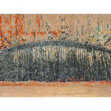 Load image into Gallery viewer, 8&#39;1&quot;x8&#39;1&quot; Metallic Orange, Ghazni Wool, Hand Knotted, Ancient Ottoman Erased Design, Round Oriental Rug FWR395514