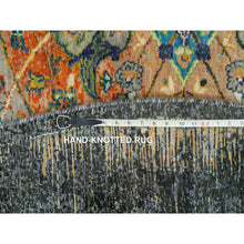 Load image into Gallery viewer, 8&#39;1&quot;x8&#39;1&quot; Metallic Orange, Ghazni Wool, Hand Knotted, Ancient Ottoman Erased Design, Round Oriental Rug FWR395514