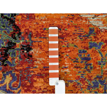 Load image into Gallery viewer, 12&#39;1&quot;x12&#39;1&quot; Metallic Orange, Ghazni Wool, Hand Knotted, Ancient Ottoman Erased Design, Square Oriental Rug FWR395556