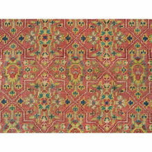 Load image into Gallery viewer, 8&#39;x10&#39; Fire Brick Red, Antiqued Oushak Reimagined Repetitive Star and Rosette Design, Sheared Low, Pure Wool, Hand Knotted, Oriental Rug FWR395586