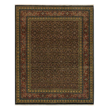 Load image into Gallery viewer, 8&#39;1&quot;x10&#39;1&quot; Navy Blue, Herati with All Over Design, Dense Weave, 175 KPSI, Pure Wool, Hand Knotted, Oriental Rug FWR395628