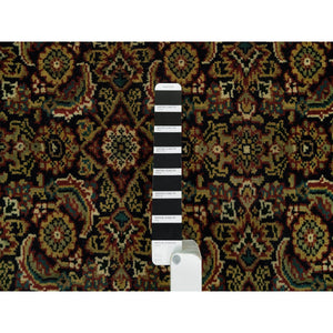 8'1"x10'1" Navy Blue, Herati with All Over Design, Dense Weave, 175 KPSI, Pure Wool, Hand Knotted, Oriental Rug FWR395628