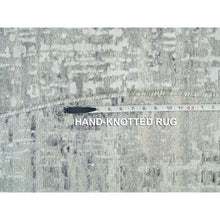 Load image into Gallery viewer, 9&#39;10&quot;x9&#39;10&quot; Light Gray, Modern Design, Hand Spun Undyed Natural Wool, Hand Knotted, Round Oriental Rug FWR395676