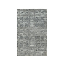 Load image into Gallery viewer, 3&#39;x5&#39;1&quot; Ash Gray, Modern Design, Hand Spun Undyed Natural Wool, Hand Knotted, Oriental Rug FWR395766