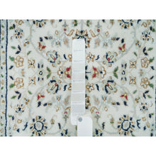 Load image into Gallery viewer, 2&#39;6&quot;x20&#39;6&quot; Powder White, 250 KPSI, Extra Soft Wool, Hand Knotted, Nain with Center Medallion Flower Design, XL Runner Oriental Rug FWR395964