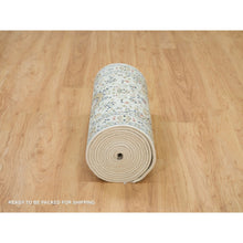 Load image into Gallery viewer, 2&#39;6&quot;x20&#39;6&quot; Powder White, 250 KPSI, Extra Soft Wool, Hand Knotted, Nain with Center Medallion Flower Design, XL Runner Oriental Rug FWR395964