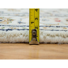 Load image into Gallery viewer, 2&#39;6&quot;x20&#39;6&quot; Powder White, 250 KPSI, Extra Soft Wool, Hand Knotted, Nain with Center Medallion Flower Design, XL Runner Oriental Rug FWR395964