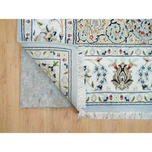 Load image into Gallery viewer, 6&#39;1&quot;x6&#39;1&quot; Beau Blue, Hand Knotted, Nain with Center Medallion Flower Design, 250 KPSI, Pure Wool, Square Oriental Rug FWR395994