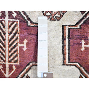 3'7"x6' Vintage Persian Gabbeh Signed with Geometric Medallions Pure Wool Hand Knotted Oriental Rug FWR396102