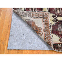 Load image into Gallery viewer, 3&#39;7&quot;x6&#39; Vintage Persian Gabbeh Signed with Geometric Medallions Pure Wool Hand Knotted Oriental Rug FWR396102