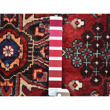 Load image into Gallery viewer, 5&#39;1&quot;x7&#39;2&quot; Vintage Persian Hamadan Ivory with Flower Bouquet Design Pure Wool Hand Knotted Oriental Rug FWR396192