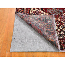Load image into Gallery viewer, 5&#39;1&quot;x7&#39;2&quot; Vintage Persian Hamadan Ivory with Flower Bouquet Design Pure Wool Hand Knotted Oriental Rug FWR396192