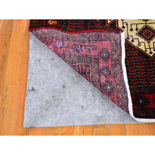 Load image into Gallery viewer, 5&#39;x9&#39;8&quot; Red Vintage Persian Hamadan Clean Full Pile But Skewed Organic Wool Hand Knotted Oriental Rug FWR396198