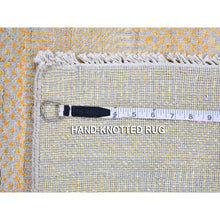 Load image into Gallery viewer, 8&#39;1&quot;x9&#39;8&quot; Yellow Hand Knotted Grass Design Wool and Silk Oriental Rug FWR396336