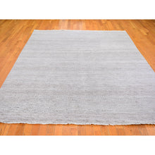 Load image into Gallery viewer, 7&#39;8&quot;x10&#39;3&quot; Silver Grass Design Wool and Silk Hand Knotted Oriental Rug FWR396342