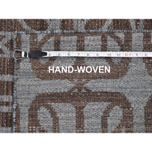 Load image into Gallery viewer, 4&#39;x6&#39; Brown Hand Woven Flat Weave Pure Wool Reversible Kilim Oriental Rug FWR396402