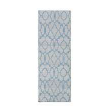 Load image into Gallery viewer, 2&#39;8&quot;x7&#39;10&quot; Light Blue Reversible Kilim Pure Wool Flat Weave Hand Woven Runner Oriental Rug FWR396564
